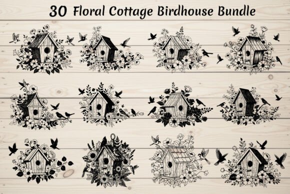 30 Floral Cottage Birdhouse Bundle Review