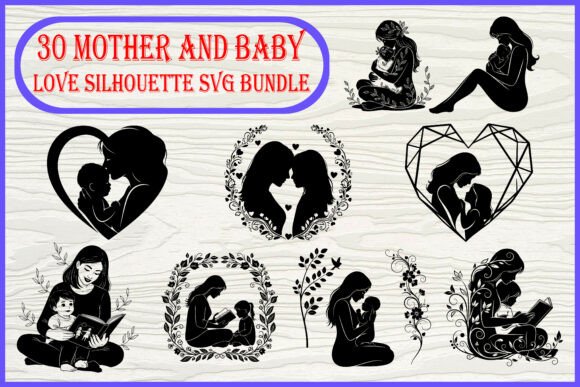 30 Mother and Baby Love Silhouette SVG Review