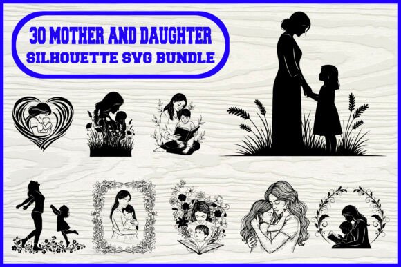 30 Mother and Daughter Silhouette SVG Review