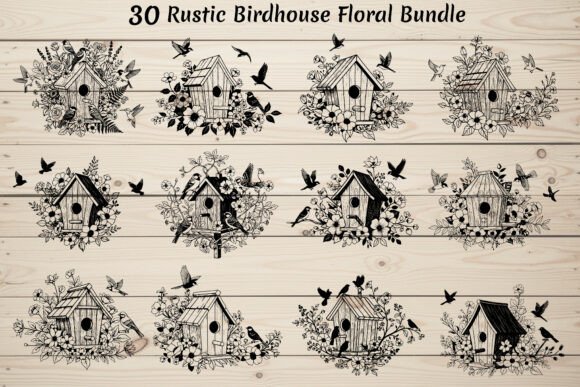 30 Rustic Birdhouse Floral Bundle Review