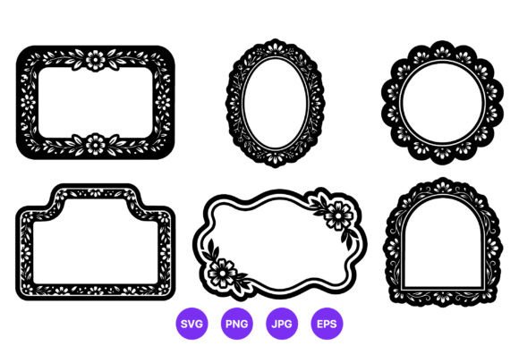 Black Floral Decorative Frames Vector Review