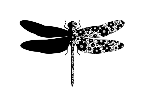 Black Floral Dragonfly Silhouette Art Review