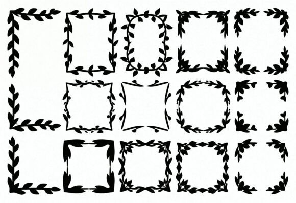 Floral Leaf Border Frames Clipart Bundle Review