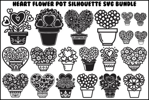 Heart Flower Pot Silhouette SVG Bundle Review