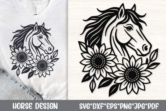 Horse Head with Sunflowers SVG Cut File Review