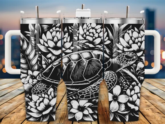 Sea Turtle Floral 40oz Tumbler Review