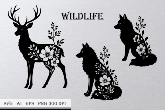 Set of Floral Animal Silhouettes: A Designer's Review