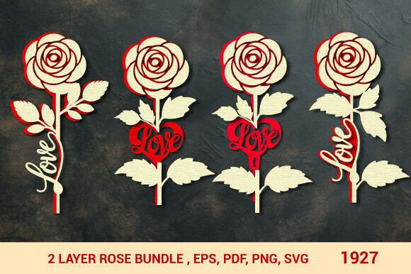 Valentine s Love Message Roses SVG 1927 Review